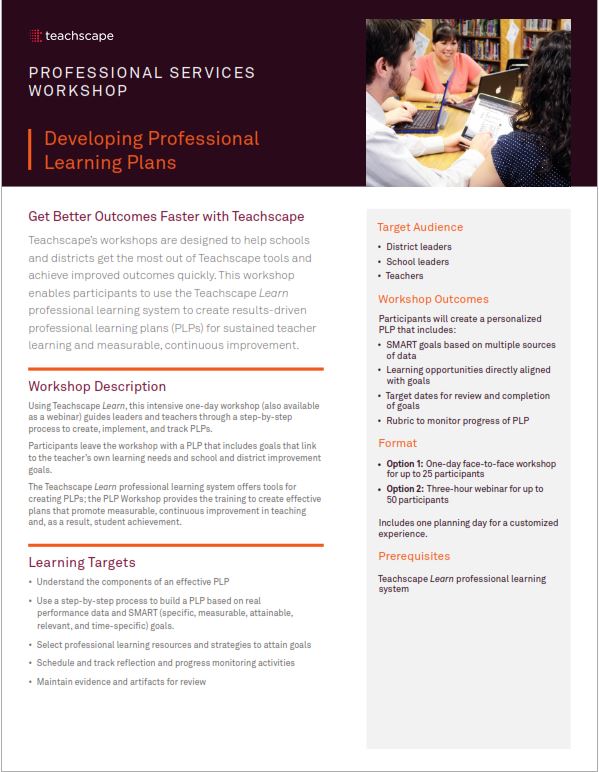professional learning plans workshop thumbnail